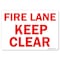 Signmission OSHA Decal, Fire Lane Keep Clear, 14in X 10in Decal, 10" W, 14" L, Landscape, Fire Lane Keep Clear OS-MISC-D-1014-L-19493 - alternate 1